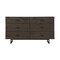 Armen Living Marquis 6 Drawer Oak Wood Dresser with Black Metal Legs LCMUDRGR - alternate 1